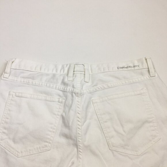 CURRENT ELLIOTT Sugar Wash The Boyfriend Roll Short Cuffed Raw Hem Denim Shorts - Picture 10 of 13